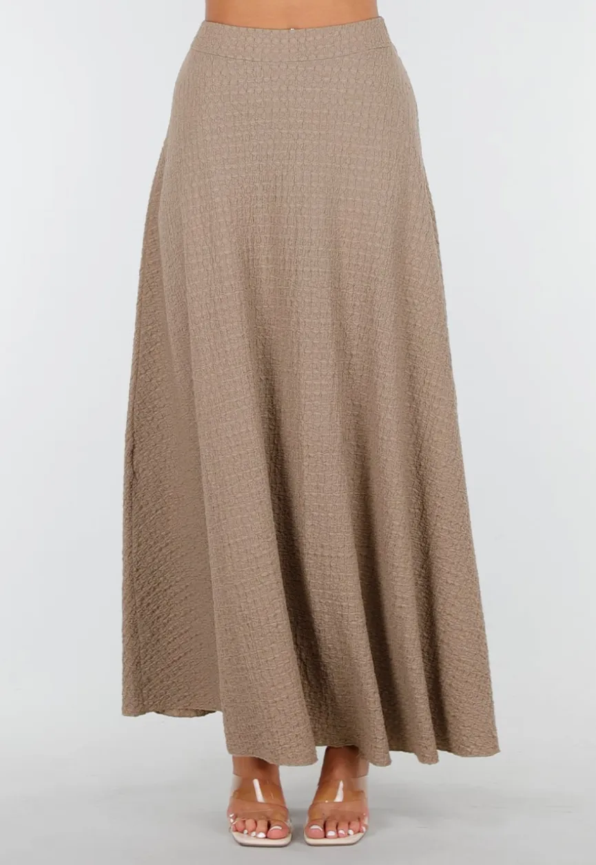 Taupe Halter Set met Geknoopte Top en Stretch