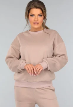 Taupe Joggingpak met Wijduitlopende Broek