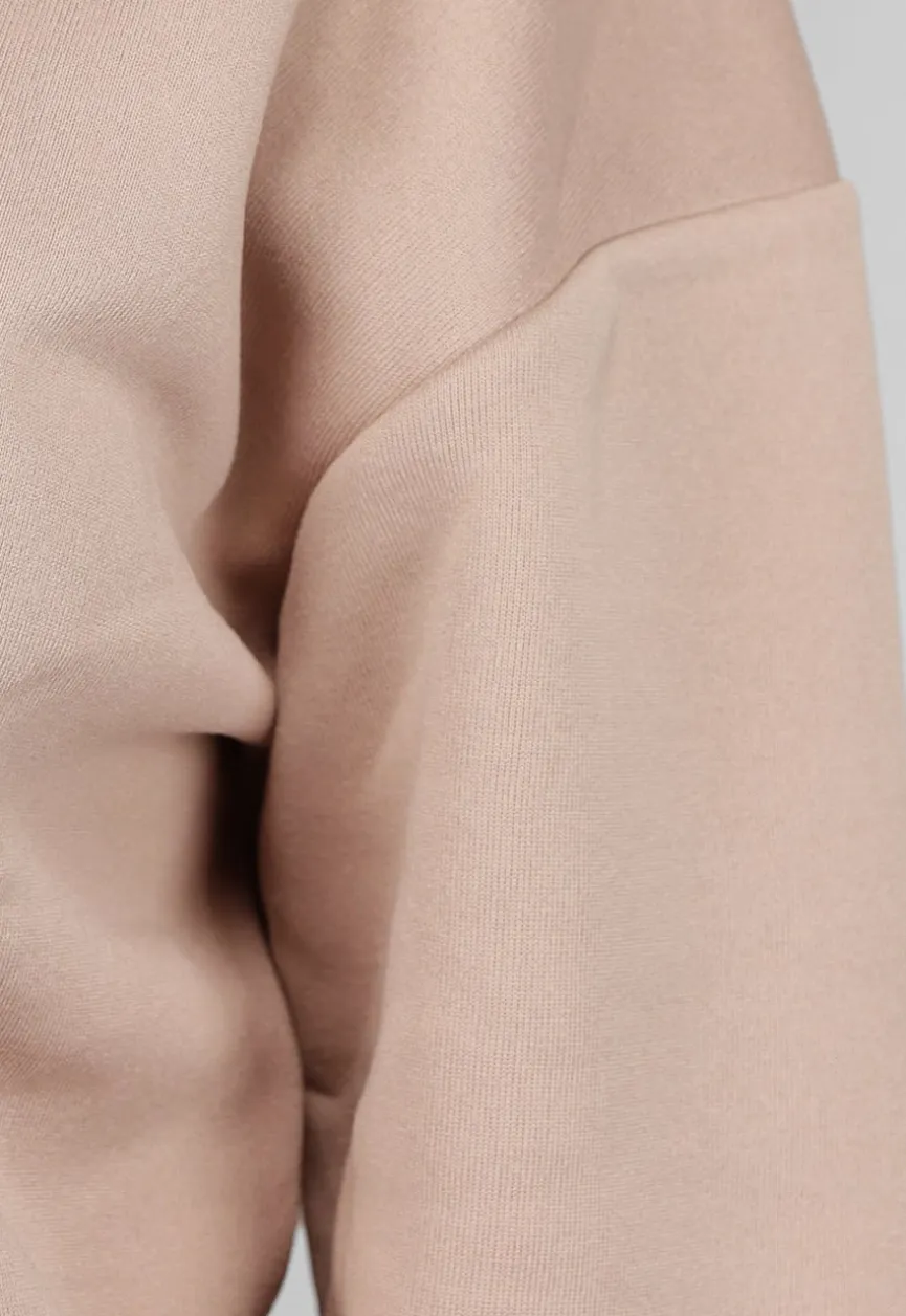 Taupe Joggingpak met Wijduitlopende Broek