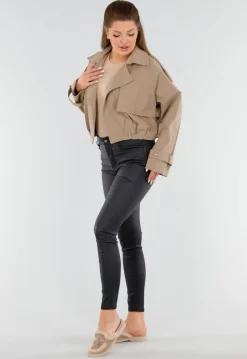 Taupe Teddy Instappers met Goudkleurig Detail