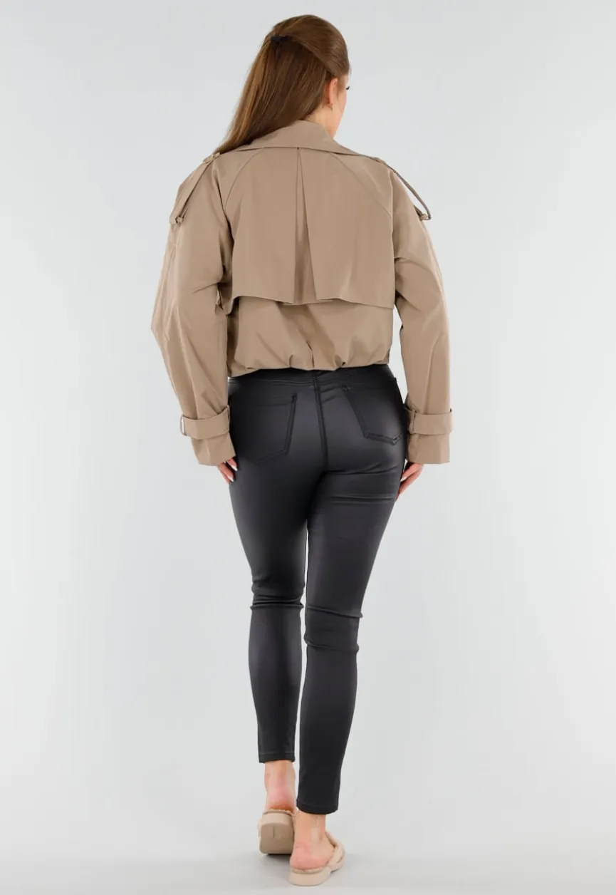 Taupe Teddy Instappers met Goudkleurig Detail