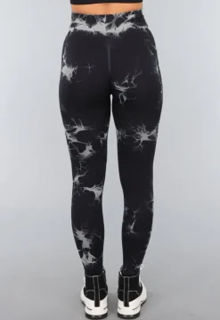Tie Dye Gym Legging in Zwart met Push Up