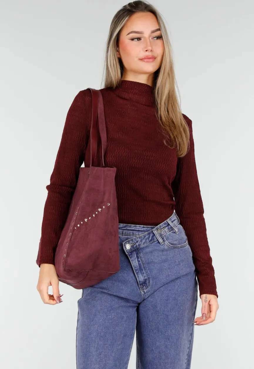 Tote Tas met Studs en Bijpassende Binnenpouch