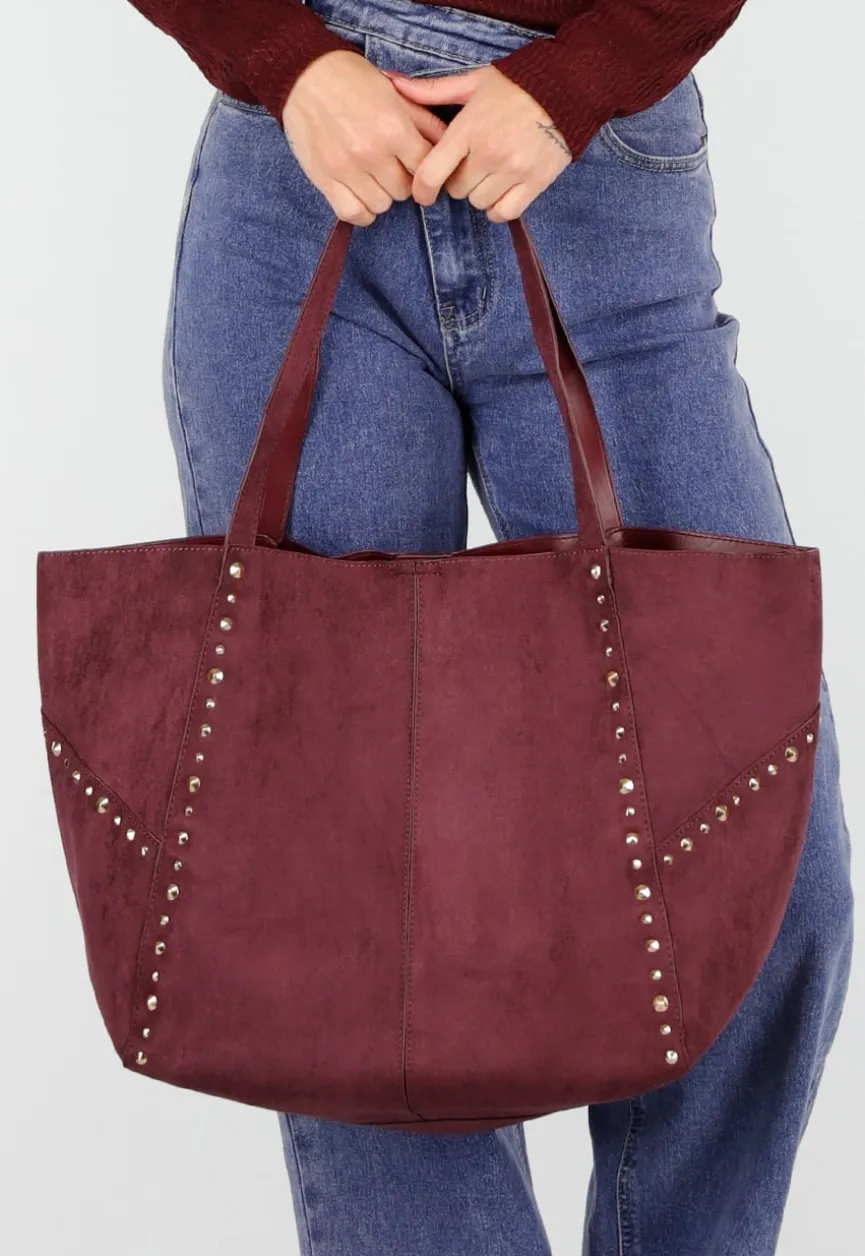 Tote Tas met Studs en Bijpassende Binnenpouch