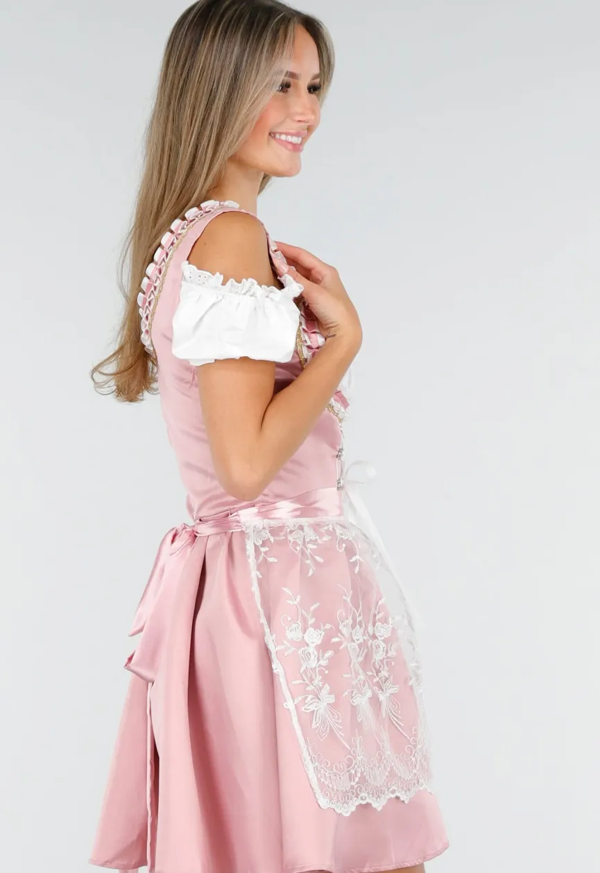 Traditionele Dirndl in Roze met Borduursel