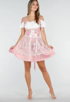 Traditionele Dirndl in Roze met Borduursel