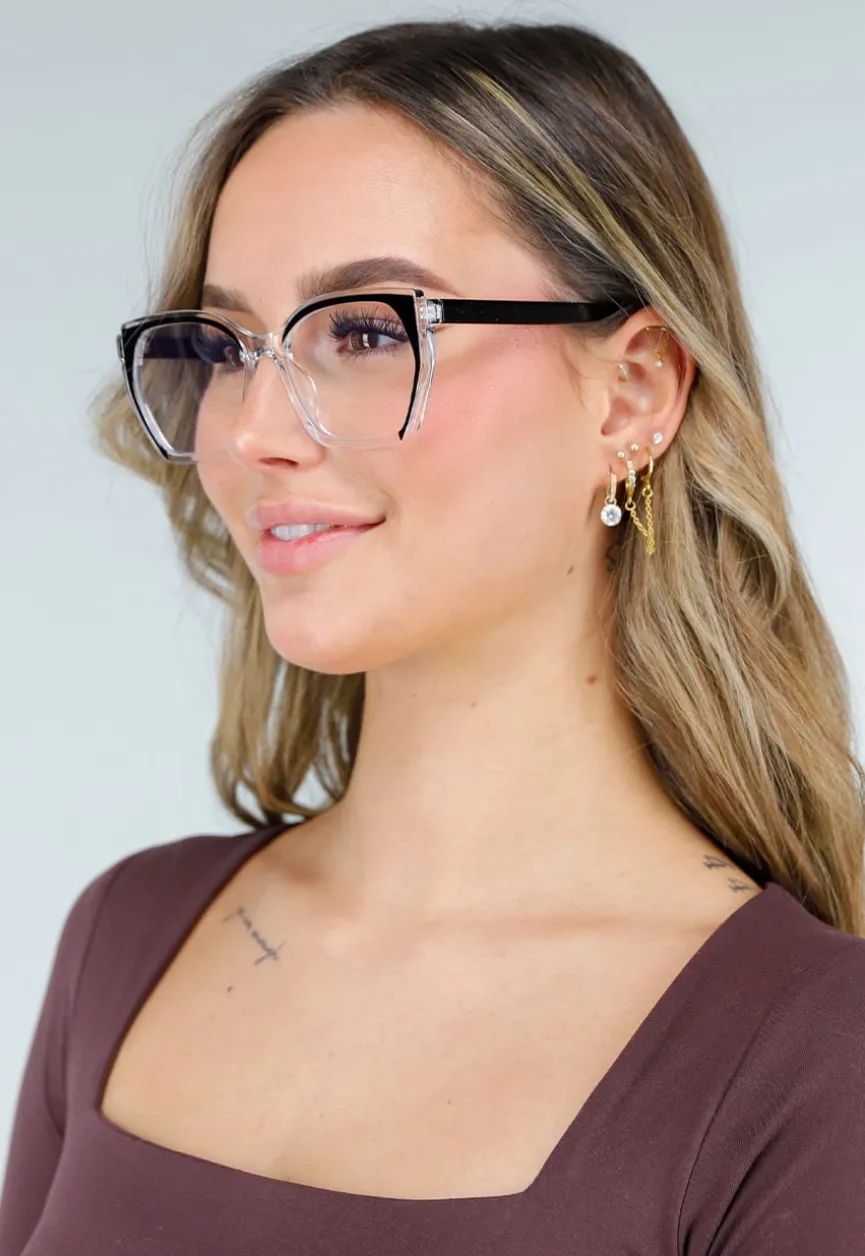 Transparante Bril met Zwart Frame