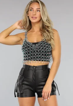 Transparante Diamanten Triangel Top