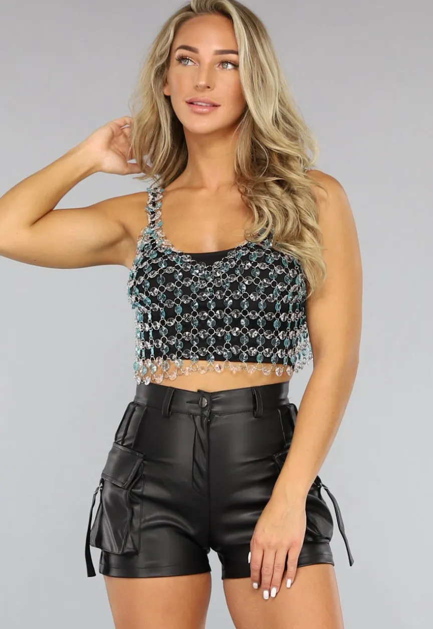 Transparante Diamanten Triangel Top
