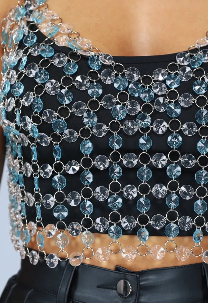 Transparante Diamanten Triangel Top