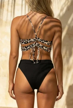 Triangel Panter Bikinitopje met Pads en Veterdetail
