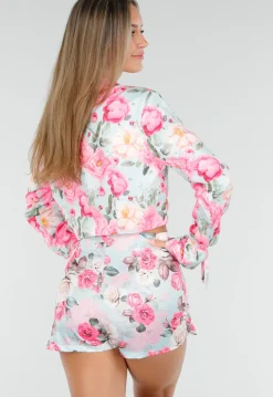 Two Piece Set met Roze Bloemenprint