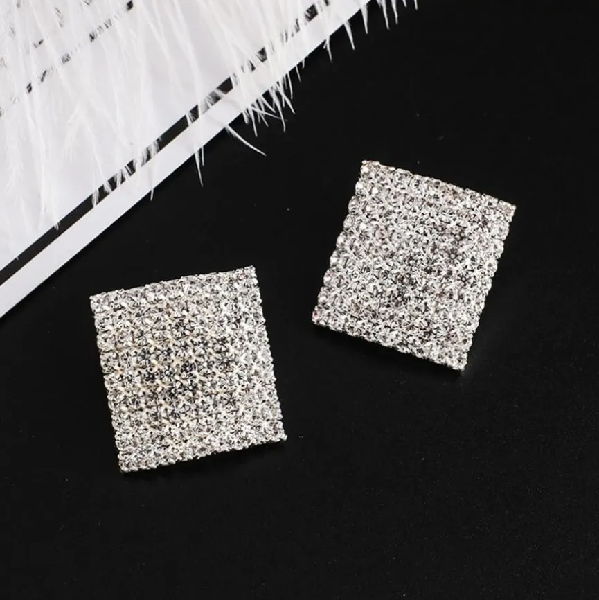 Vierkante Strass Oorbellen