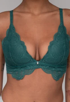 Voorgevormde Kanten Bralette in Zeegroen