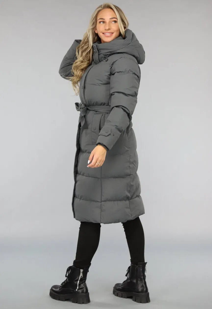 Waterdicht Antraciet Winterjack met Tailleband