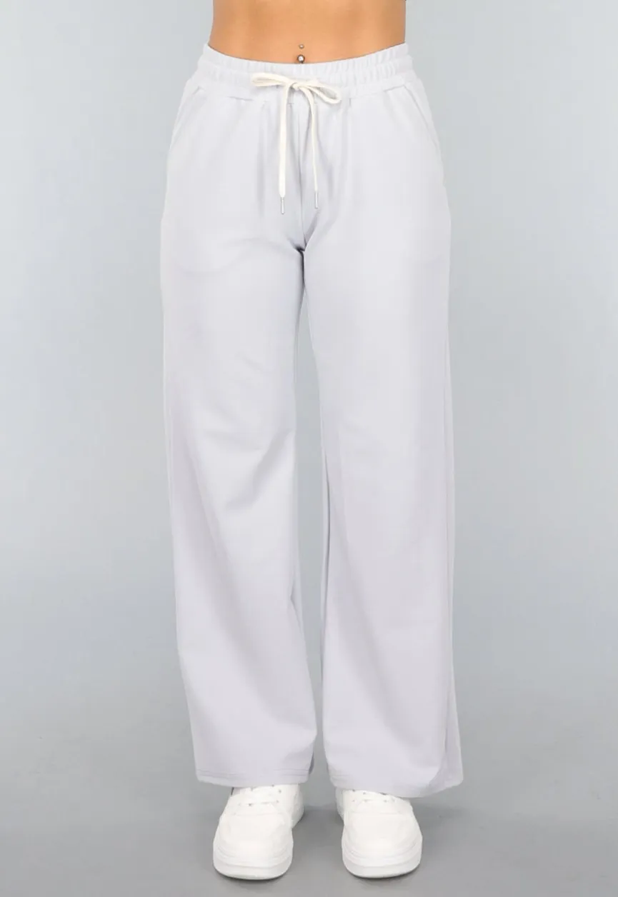 Wide Leg Joggingbroek in Lichtblauw