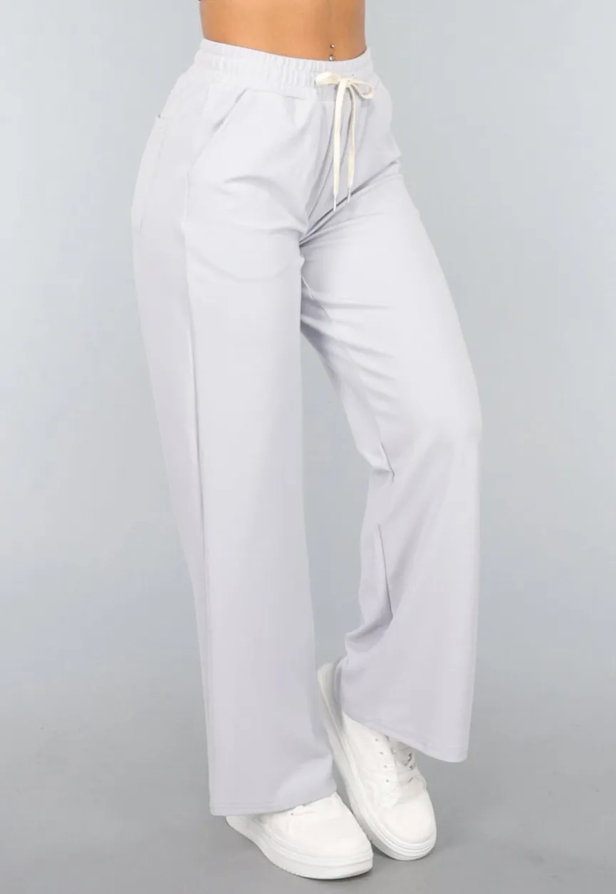 Wide Leg Joggingbroek in Lichtblauw