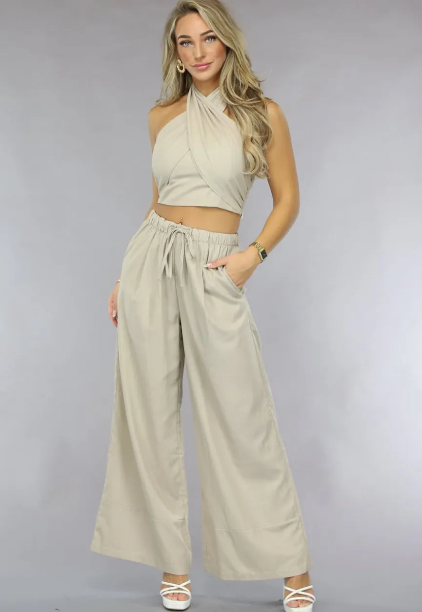 Wide Leg Linnenlook Broek