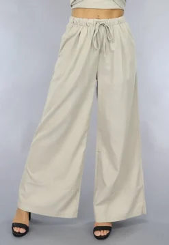 Wide Leg Linnenlook Broek