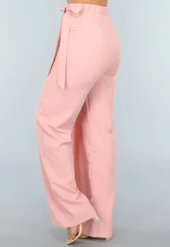 Wide Leg Pantalon met Overslag in Oudroze