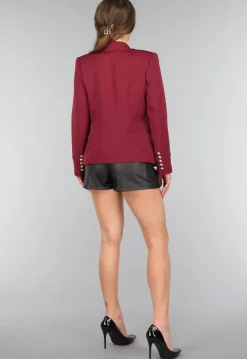 Wijnrode Button Blazer