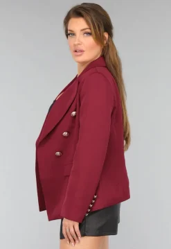 Wijnrode Button Blazer