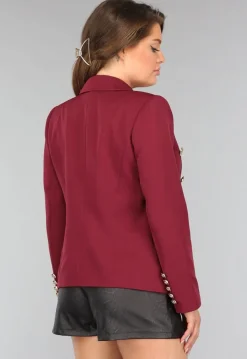 Wijnrode Button Blazer