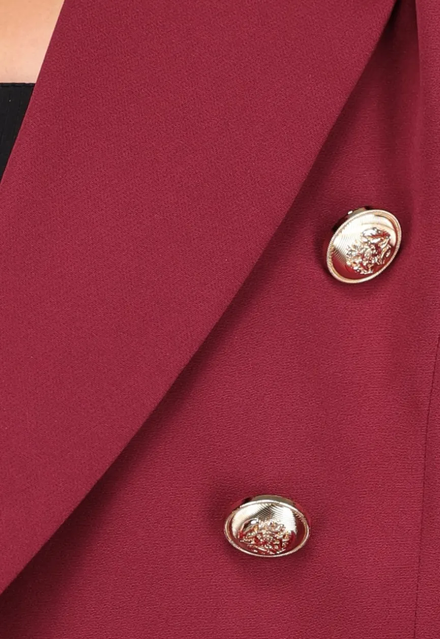 Wijnrode Button Blazer