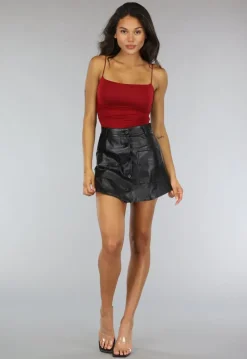 Wijnrood Basic Topje met Paddings