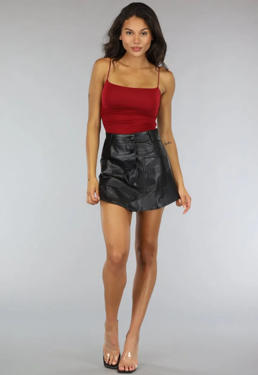 Wijnrood Basic Topje met Paddings