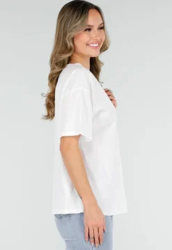 Wit Basic T-Shirt met V-Hals