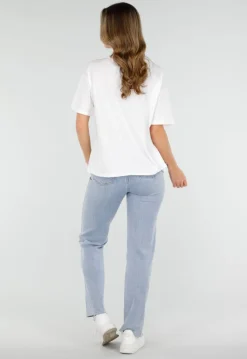 Wit Basic T-Shirt met V-Hals