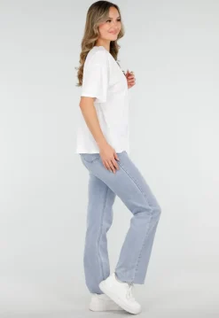 Wit Basic T-Shirt met V-Hals