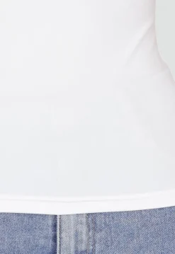 Wit Naadloos Shaping Stretch T-Shirt met Korte Mouwen