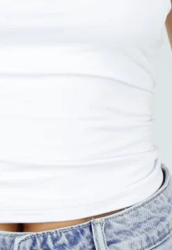 Witte Bandeau Top met Pads en Aansluitende Pasvorm