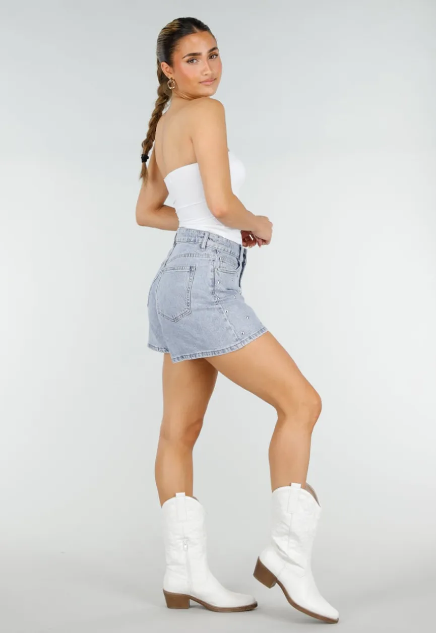 Witte Bandeau Top met Pads en Aansluitende Pasvorm