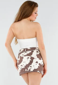 Witte Bandeau Top met Stretch en Rechte Halslijn