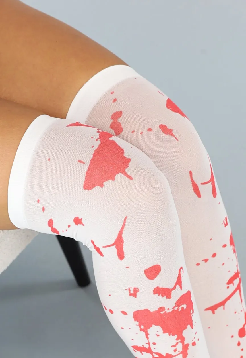 Witte Bebloede Horror Kousen