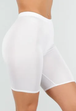 Witte Biker Short met Stretch