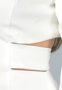 Witte Blazer Jurk met Cut Out