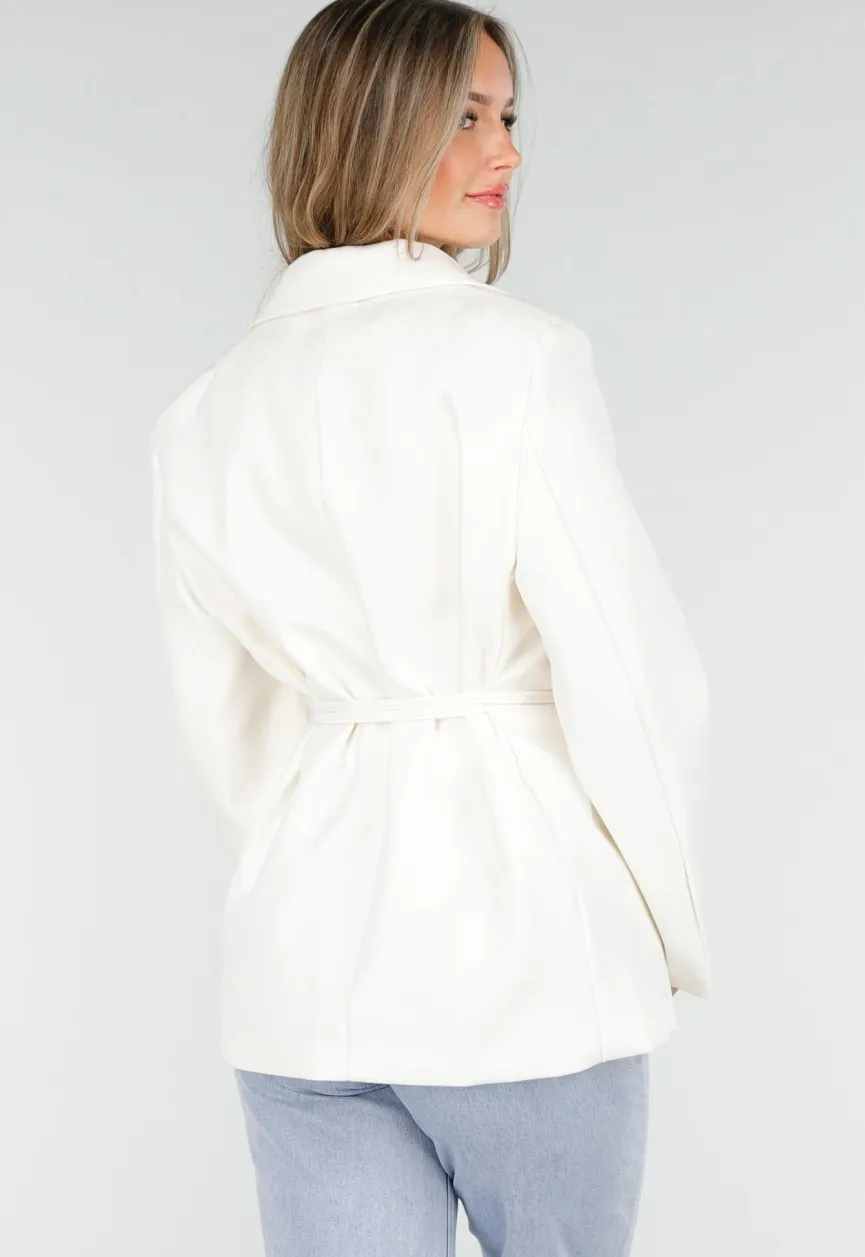 Witte Blazer met Ceintuur