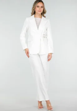 Witte Blazer met Gesp