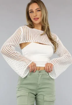Witte Bolero met Wijduitlopende Mouwen