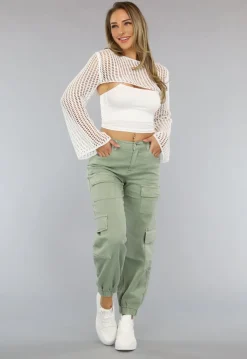 Witte Bolero met Wijduitlopende Mouwen