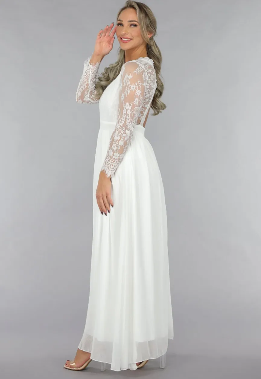 Witte Bridal Jurk met Open Rug