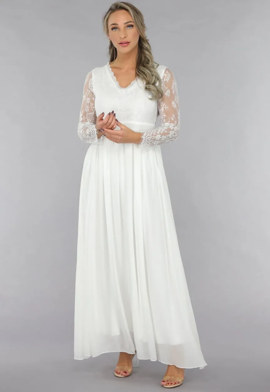 Witte Bridal Jurk met Open Rug