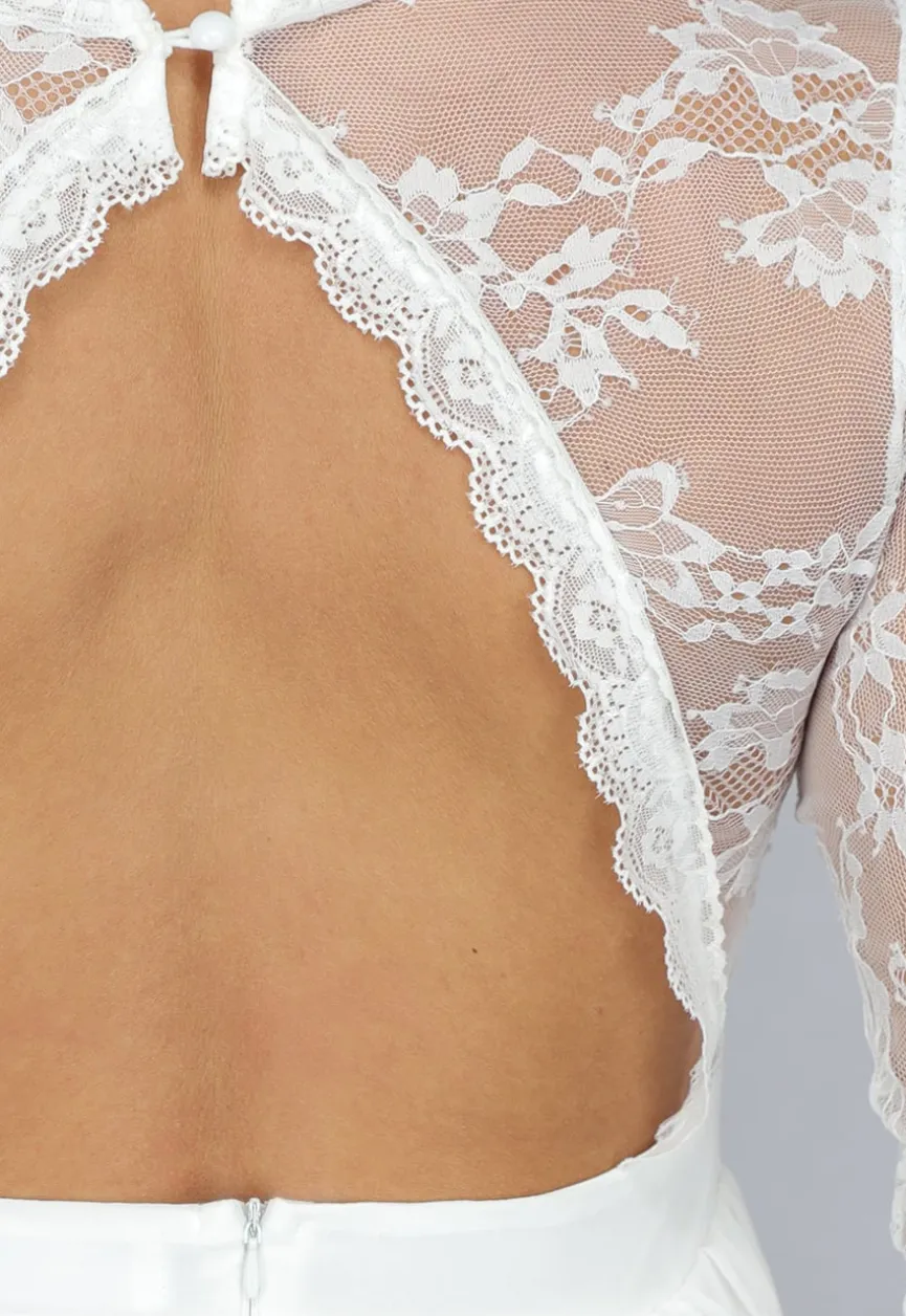 Witte Bridal Jurk met Open Rug