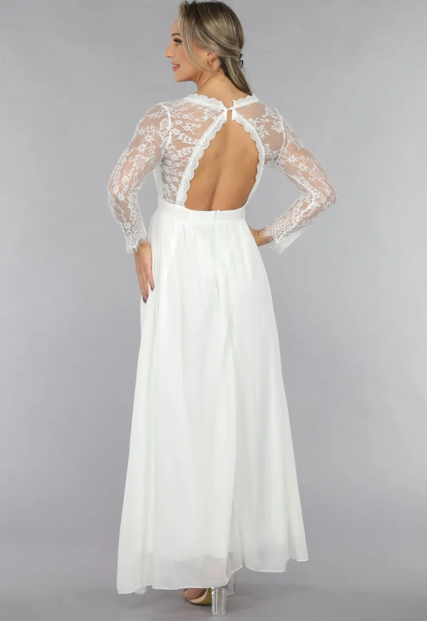 Witte Bridal Jurk met Open Rug