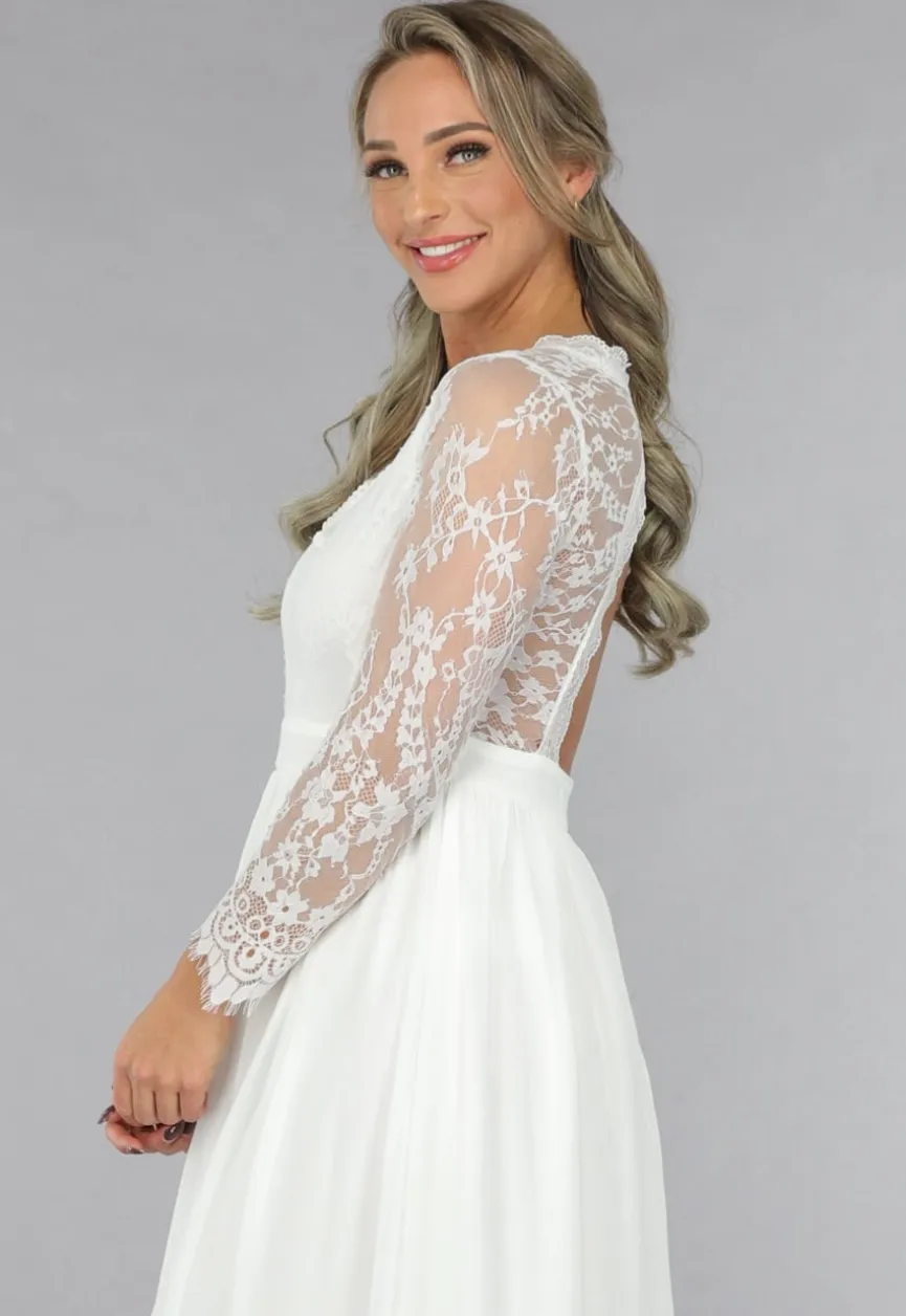 Witte Bridal Jurk met Open Rug