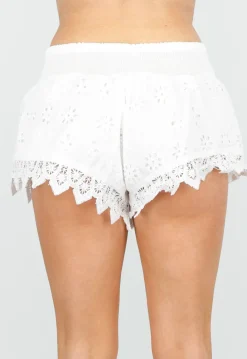 Witte Broderie Short met Scrunchband